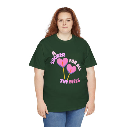 "A Sucker For All The Feels" Heart Lollipop Unisex T-Shirt