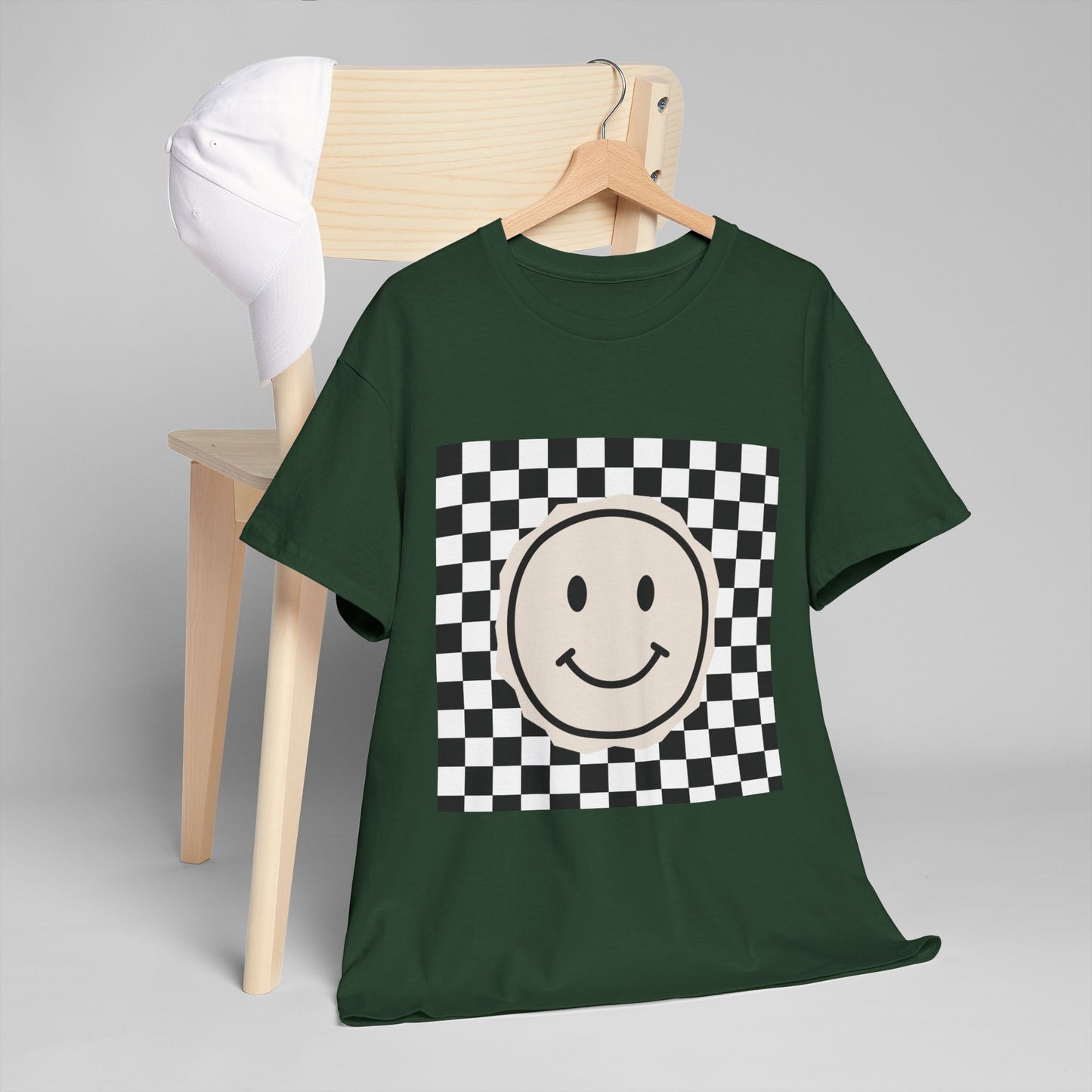 B&W Smiley Checkerboard Unisex T-Shirt