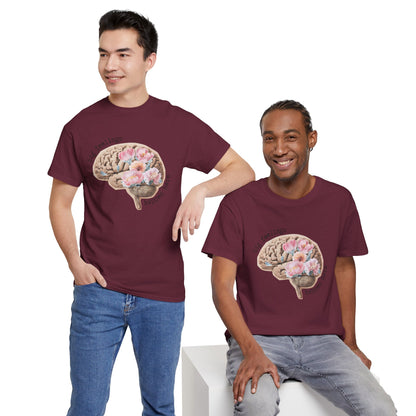 "Big Feelings Happen Here" Floral Brain Unisex T-Shirt