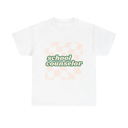 Retro Checkered School Counselor Unisex T‑Shirt