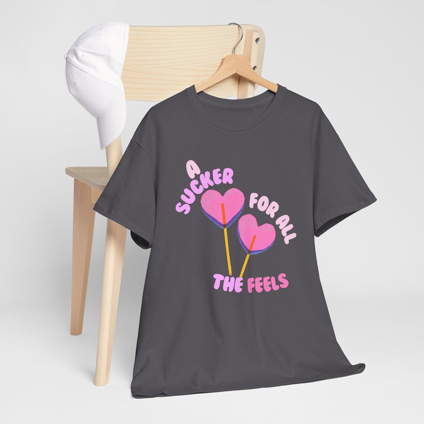 "A Sucker For All The Feels" Heart Lollipop Unisex T-Shirt