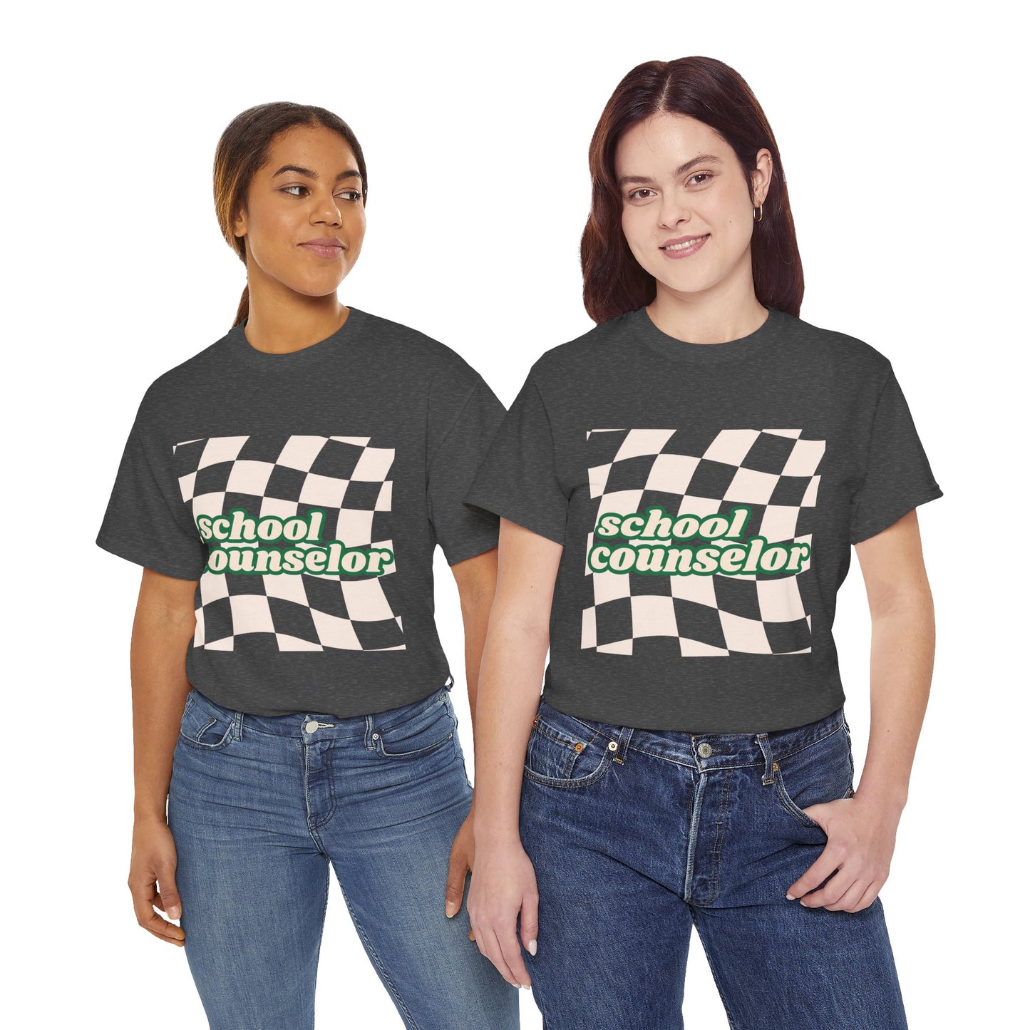 Retro Checkered School Counselor Unisex T‑Shirt