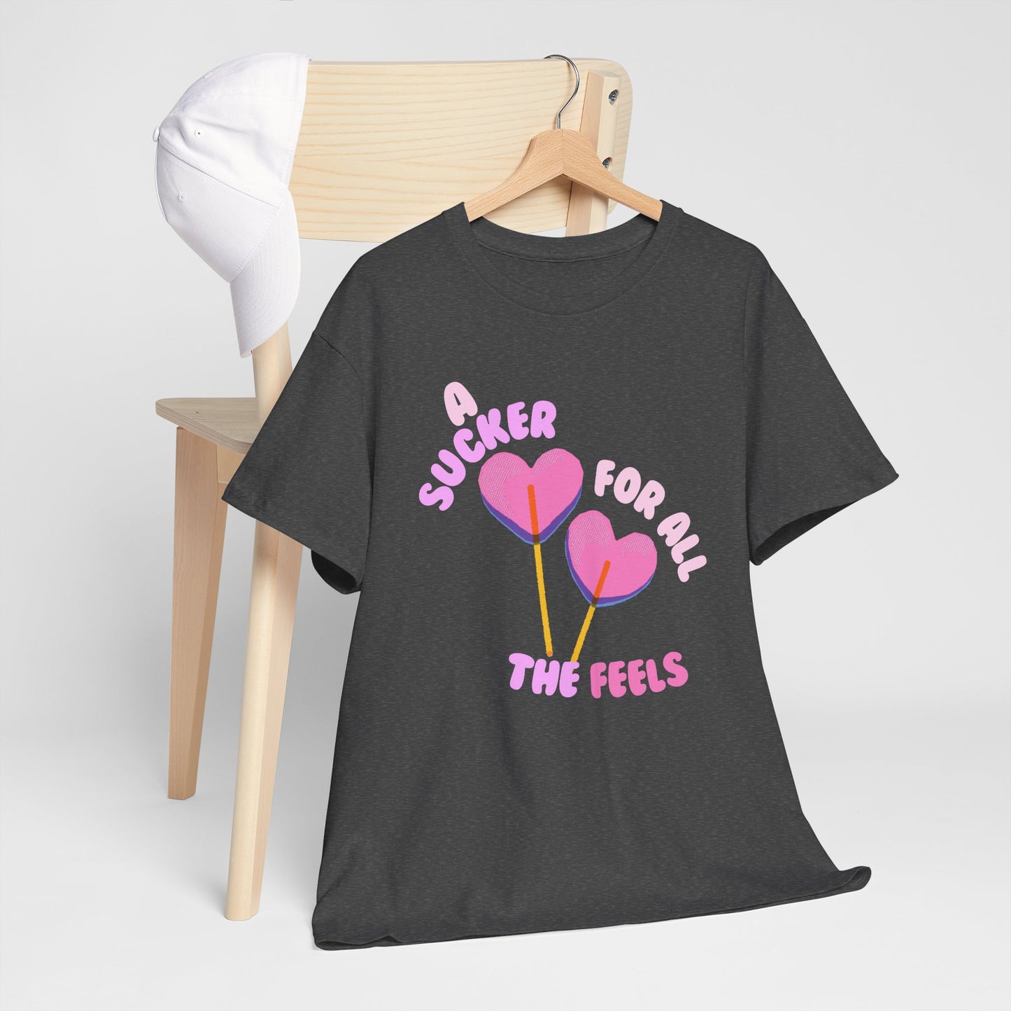 "A Sucker For All The Feels" Heart Lollipop Unisex T-Shirt