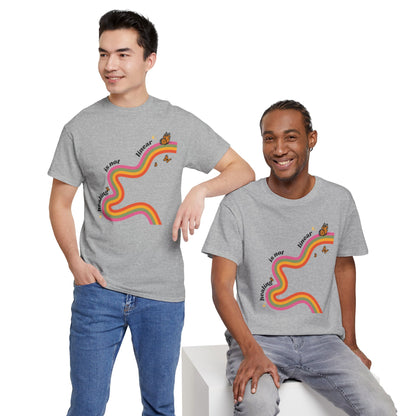 "Healing is not linear" Retro Rainbow Unisex T-Shirt