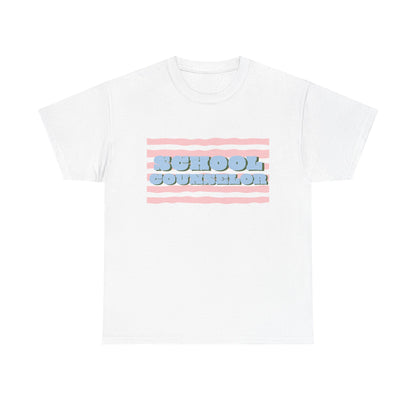 School Counselor Retro Stripe Unisex T-Shirt
