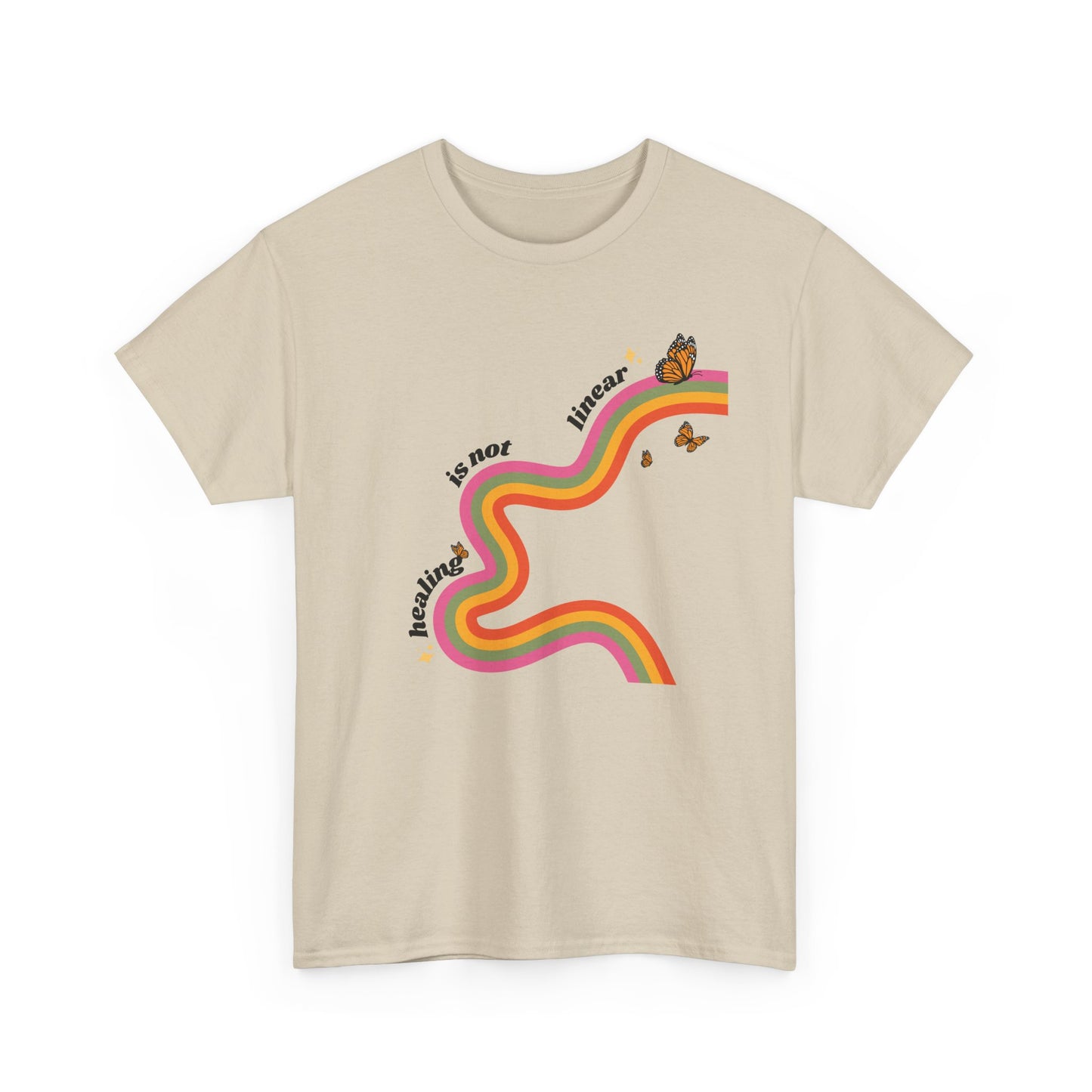 "Healing is not linear" Retro Rainbow Unisex T-Shirt