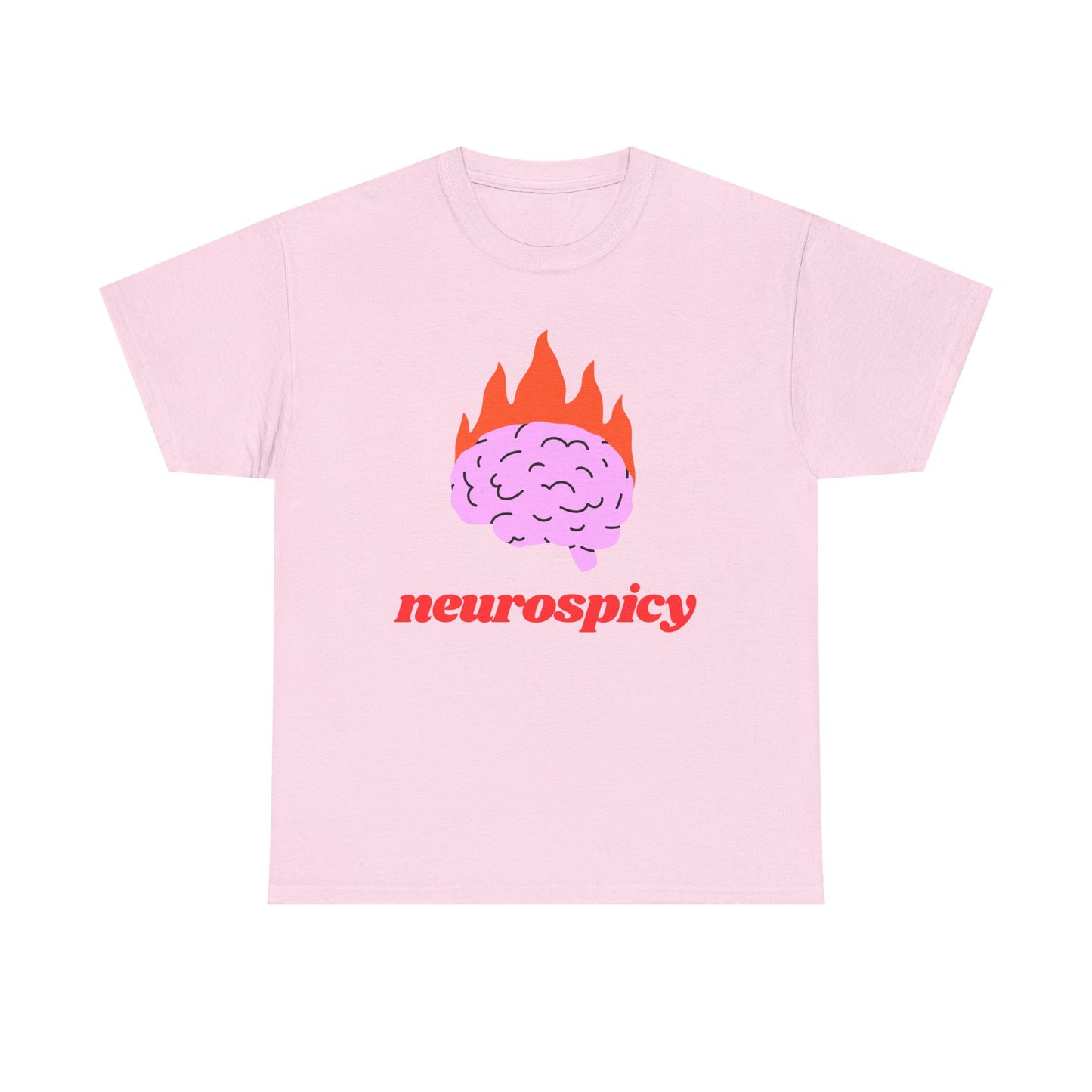 T-Shirt — 'neurospicy' Flaming Brain Graphic Tee