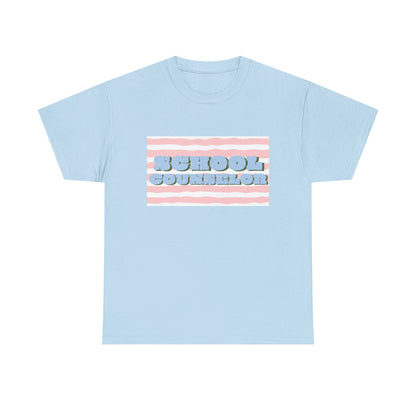 School Counselor Retro Stripe Unisex T-Shirt