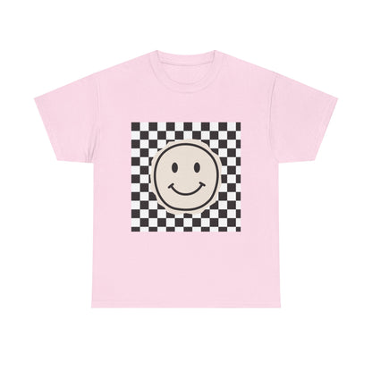 B&W Smiley Checkerboard Unisex T-Shirt
