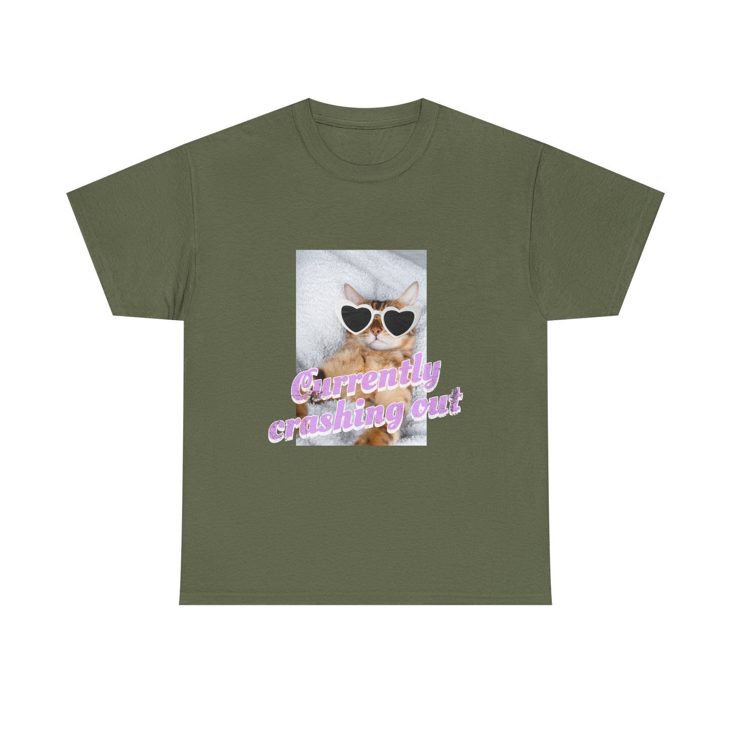 "Currently Crashing Out" Cat T-Shirt