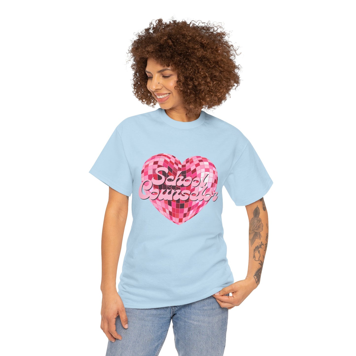 Pink Disco Heart School Counselor Unisex T-Shirt