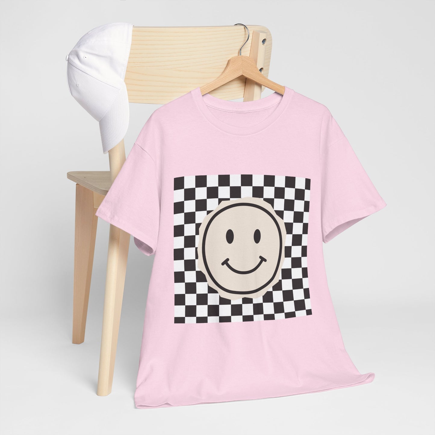 B&W Smiley Checkerboard Unisex T-Shirt