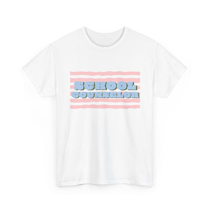 School Counselor Retro Stripe Unisex T-Shirt
