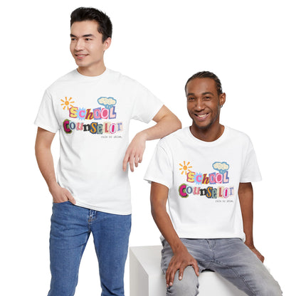 Typography School Counselor "Rain or Shine" Unisex T-Shirt