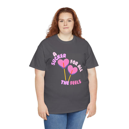 "A Sucker For All The Feels" Heart Lollipop Unisex T-Shirt