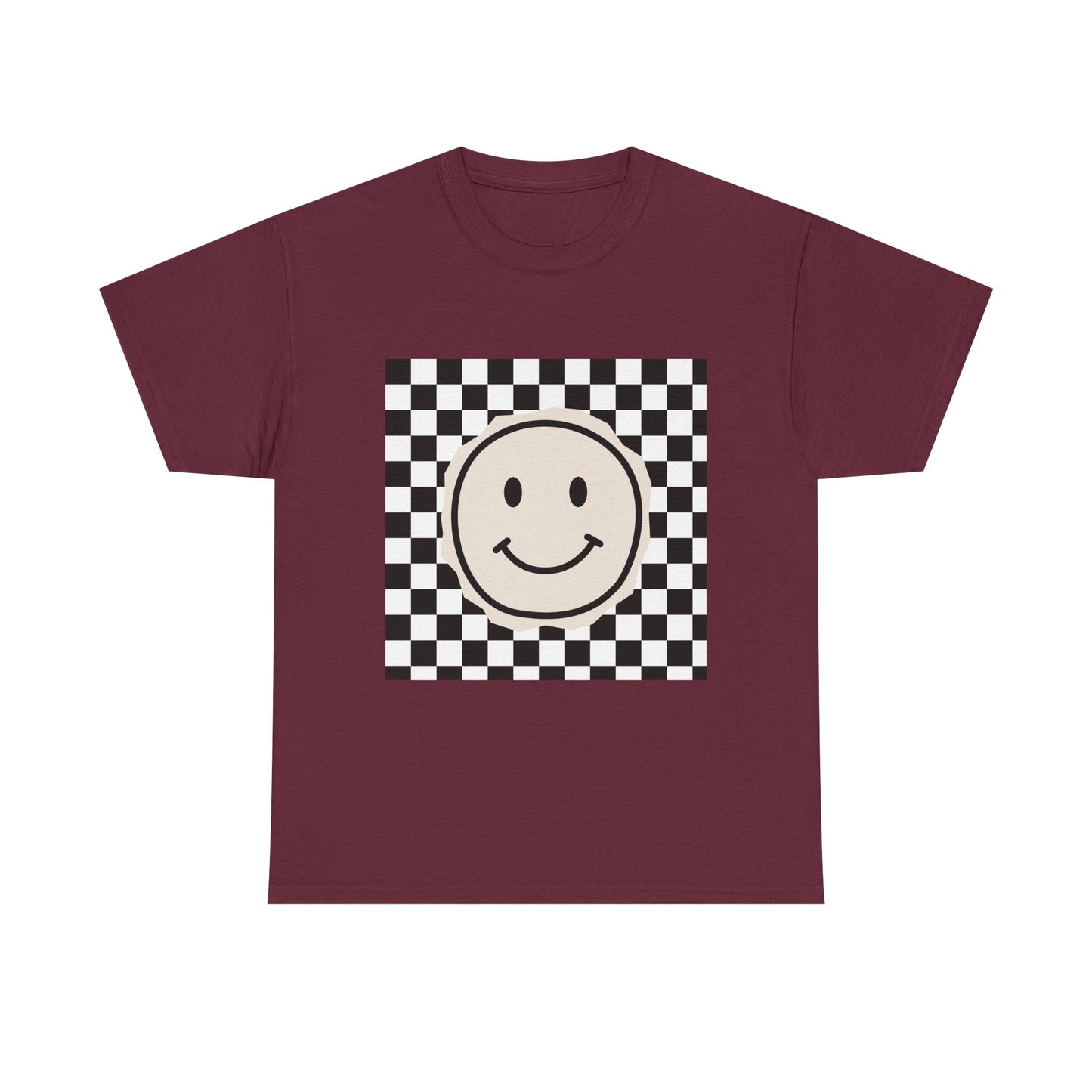 B&W Smiley Checkerboard Unisex T-Shirt