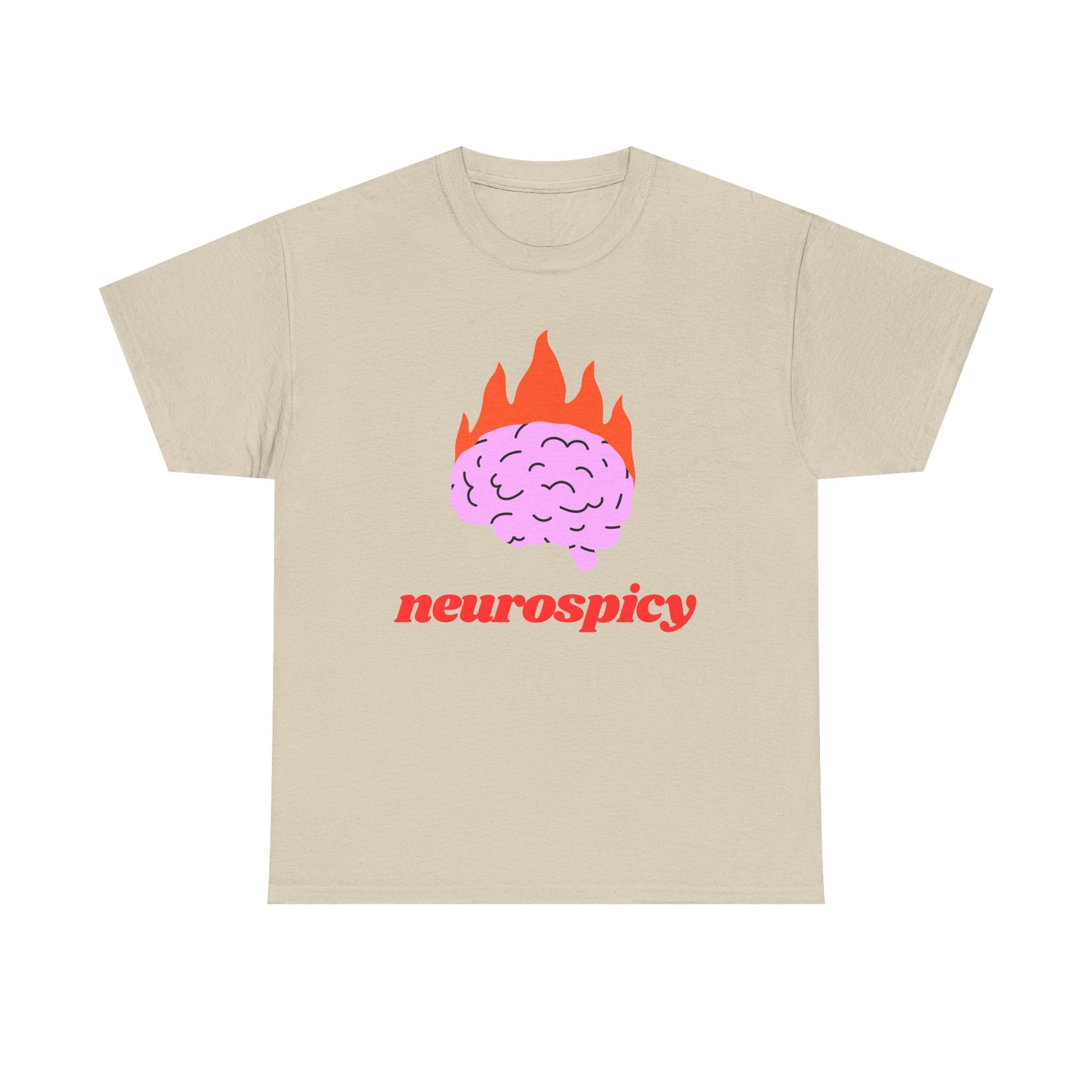 T-Shirt — 'neurospicy' Flaming Brain Graphic Tee