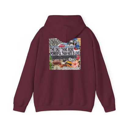 'The Only Thing More Powerful Than Hate Is Love' Back Print Hoodie