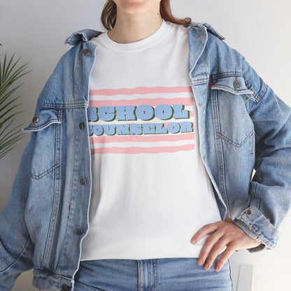 School Counselor Retro Stripe Unisex T-Shirt