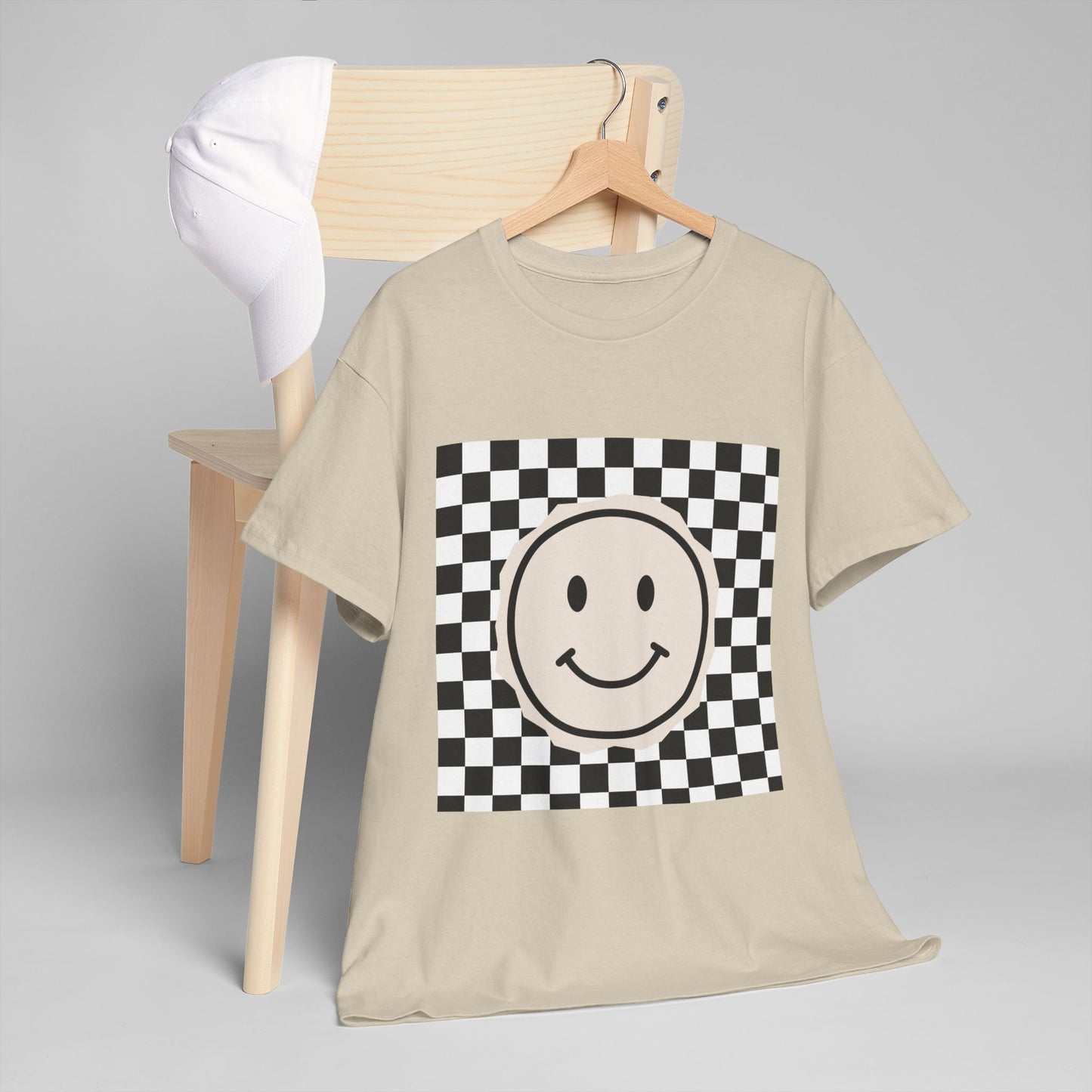 B&W Smiley Checkerboard Unisex T-Shirt