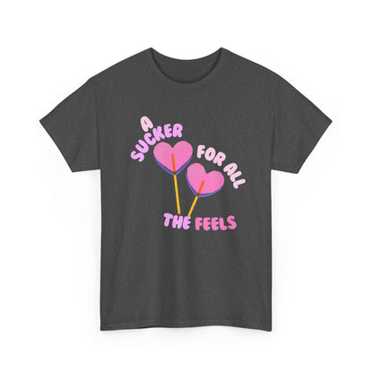 "A Sucker For All The Feels" Heart Lollipop Unisex T-Shirt