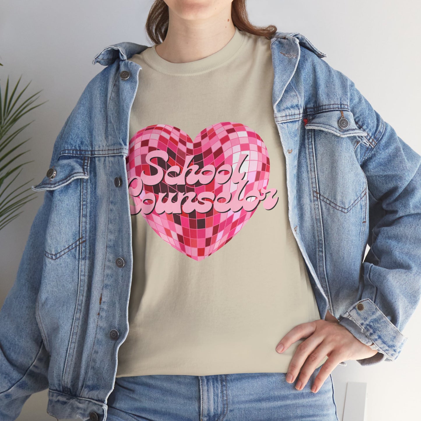 Pink Disco Heart School Counselor Unisex T-Shirt