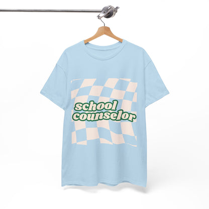 Retro Checkered School Counselor Unisex T‑Shirt
