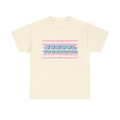 School Counselor Retro Stripe Unisex T-Shirt