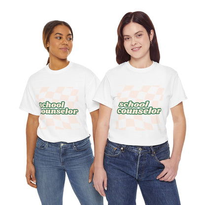 Retro Checkered School Counselor Unisex T‑Shirt
