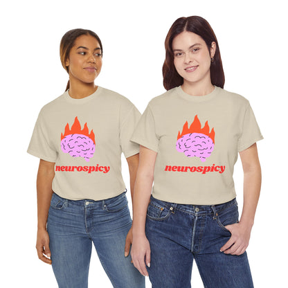 T-Shirt — 'neurospicy' Flaming Brain Graphic Tee