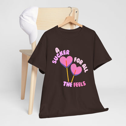 "A Sucker For All The Feels" Heart Lollipop Unisex T-Shirt