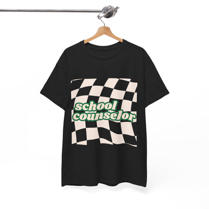 Retro Checkered School Counselor Unisex T‑Shirt