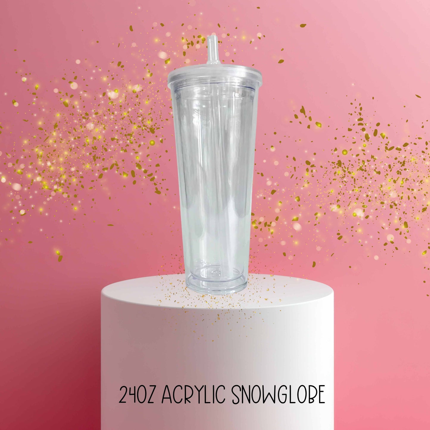 24oz Acrylic Snowglobe Tumbler (CUSTOM)