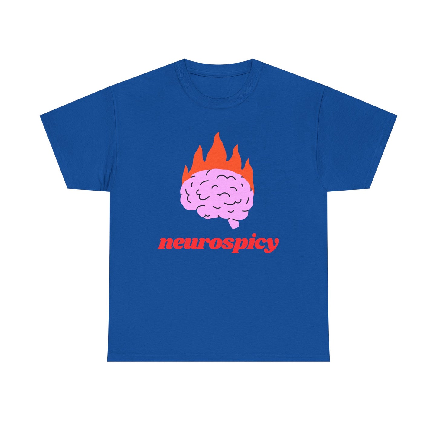 T-Shirt — 'neurospicy' Flaming Brain Graphic Tee