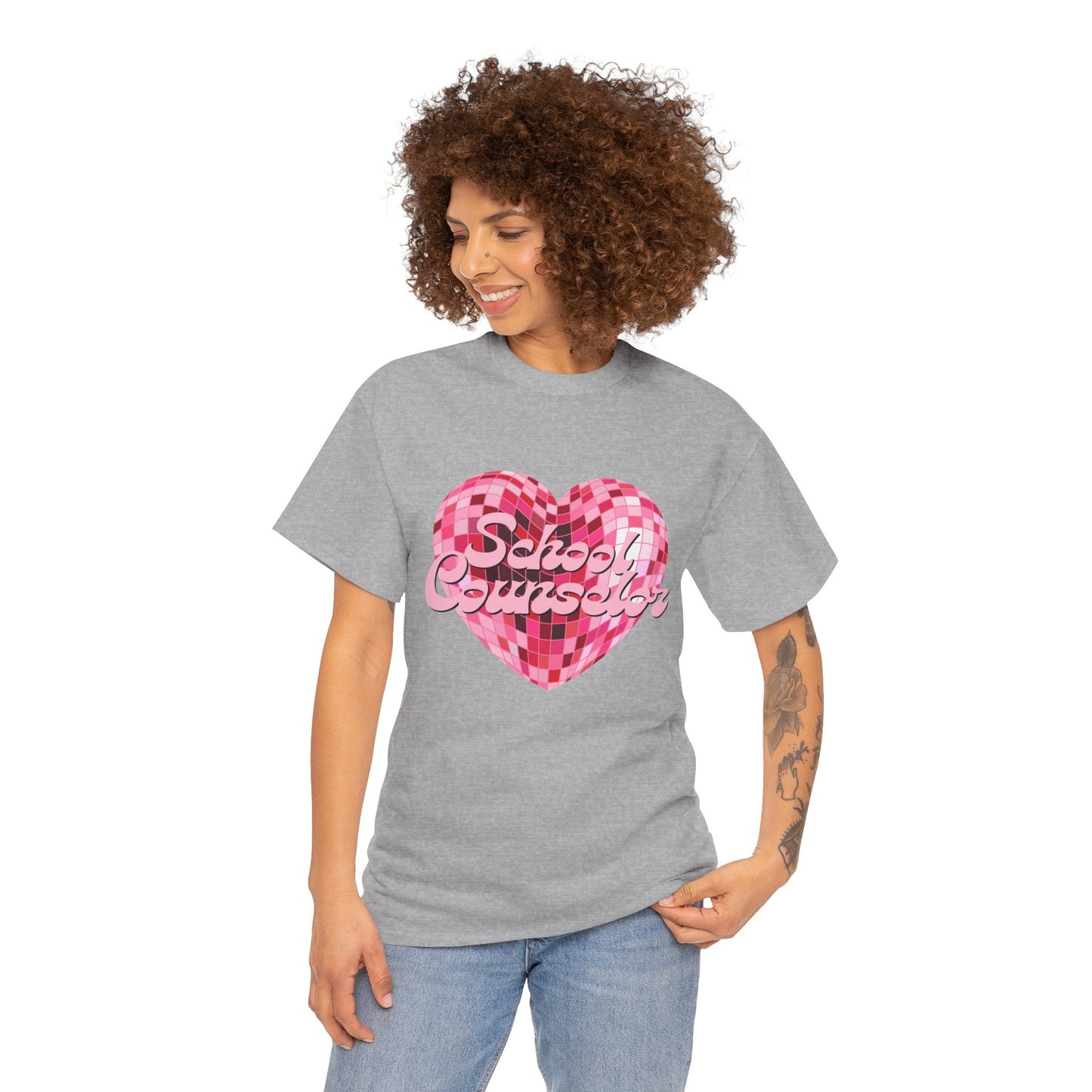 Pink Disco Heart School Counselor Unisex T-Shirt