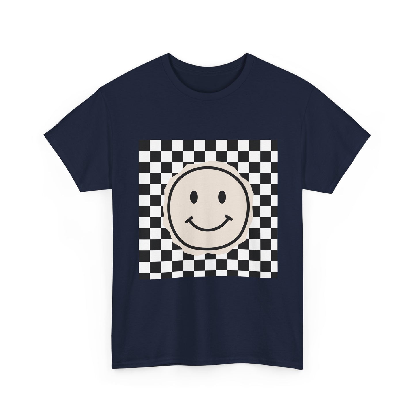 B&W Smiley Checkerboard Unisex T-Shirt
