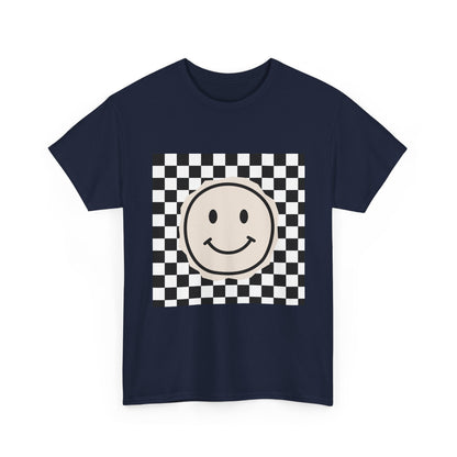 B&W Smiley Checkerboard Unisex T-Shirt