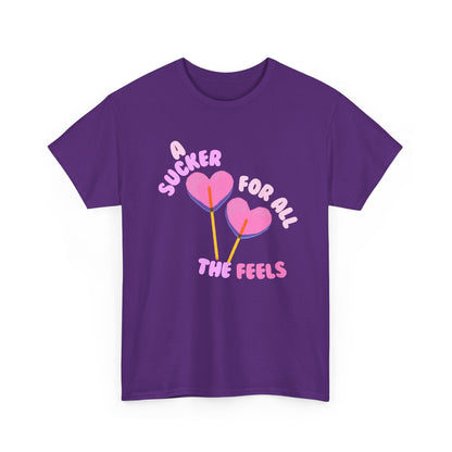 "A Sucker For All The Feels" Heart Lollipop Unisex T-Shirt
