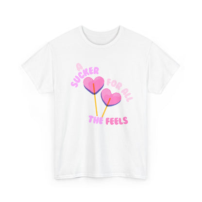 "A Sucker For All The Feels" Heart Lollipop Unisex T-Shirt