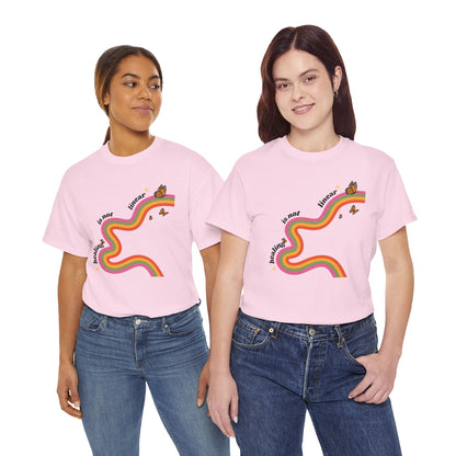 "Healing is not linear" Retro Rainbow Unisex T-Shirt