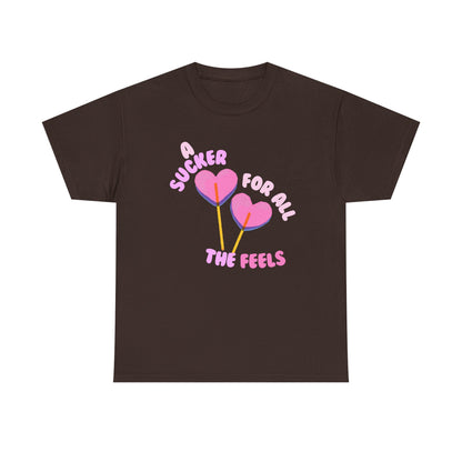 "A Sucker For All The Feels" Heart Lollipop Unisex T-Shirt