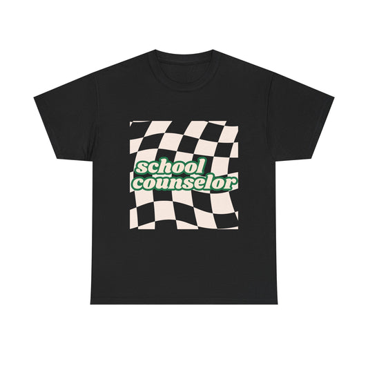 Retro Checkered School Counselor Unisex T‑Shirt