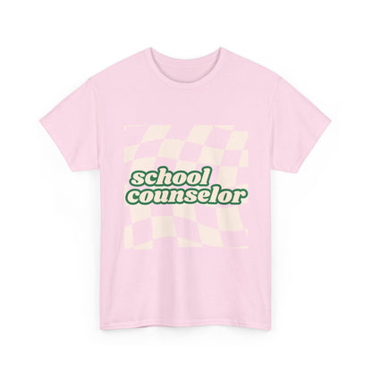 Retro Checkered School Counselor Unisex T‑Shirt