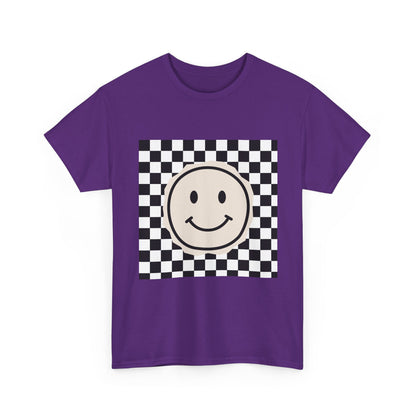 B&W Smiley Checkerboard Unisex T-Shirt