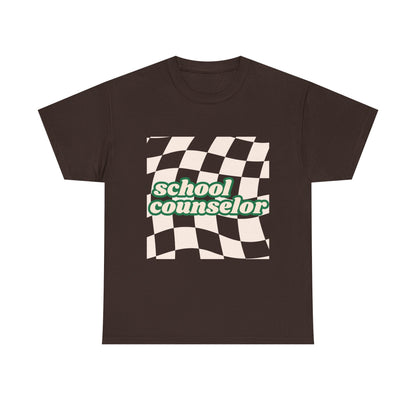 Retro Checkered School Counselor Unisex T‑Shirt