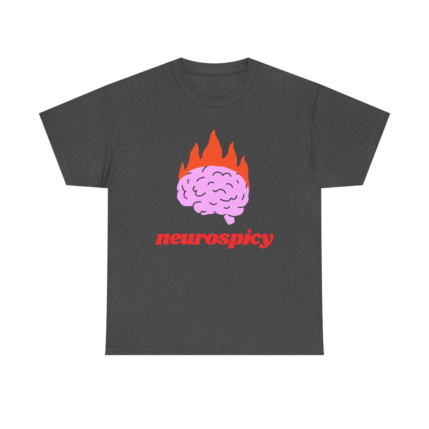 T-Shirt — 'neurospicy' Flaming Brain Graphic Tee