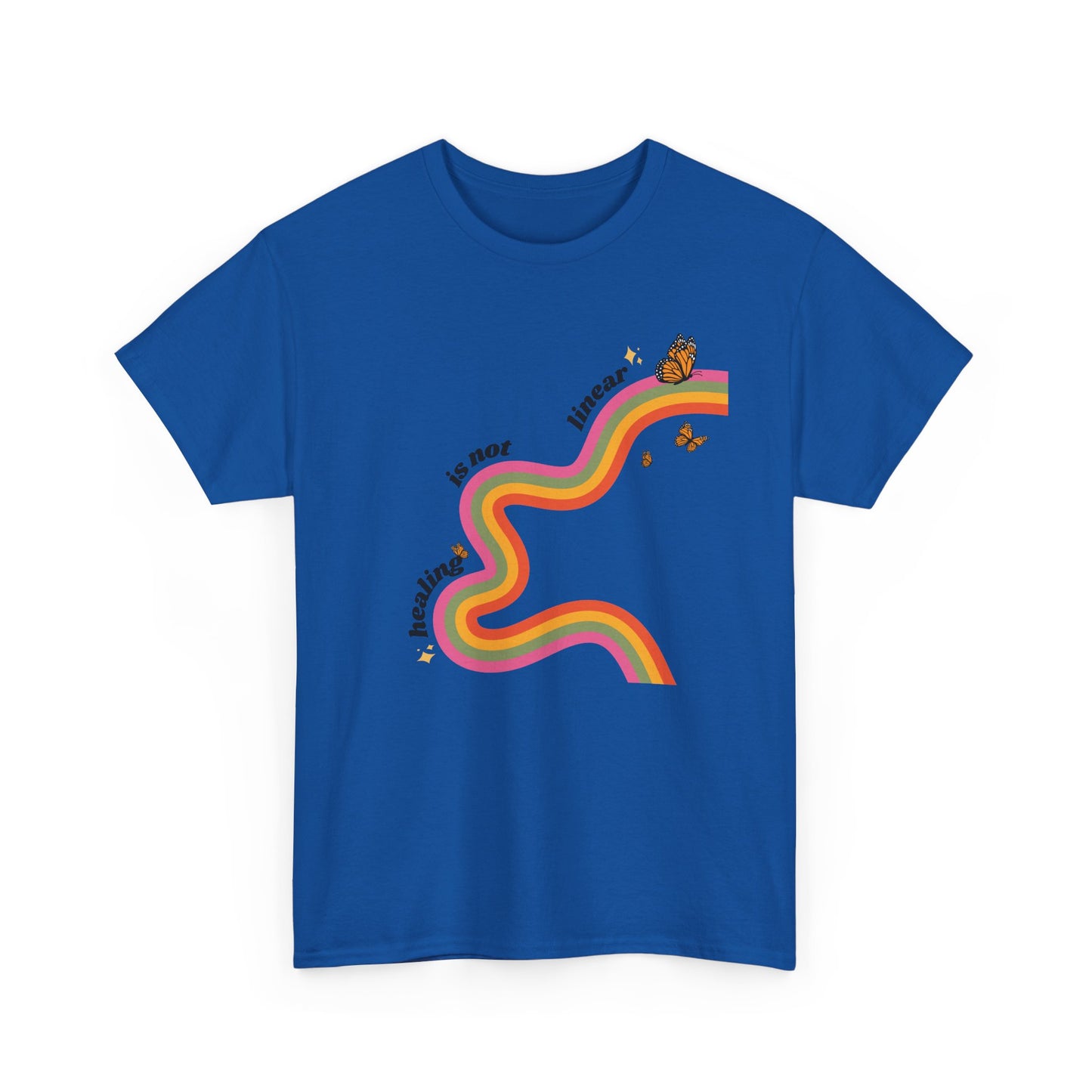 "Healing is not linear" Retro Rainbow Unisex T-Shirt