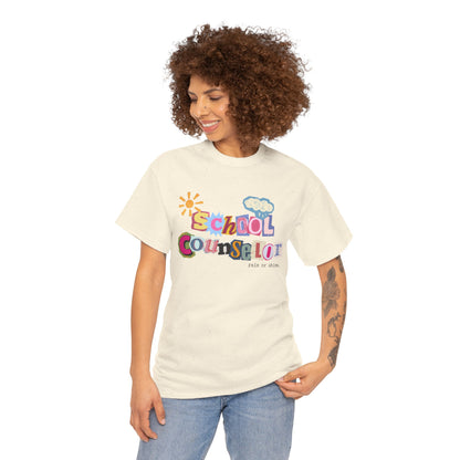 Typography School Counselor "Rain or Shine" Unisex T-Shirt