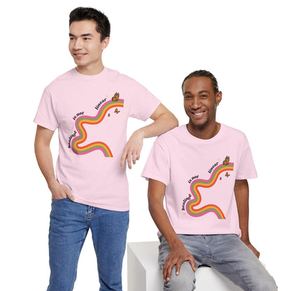 "Healing is not linear" Retro Rainbow Unisex T-Shirt