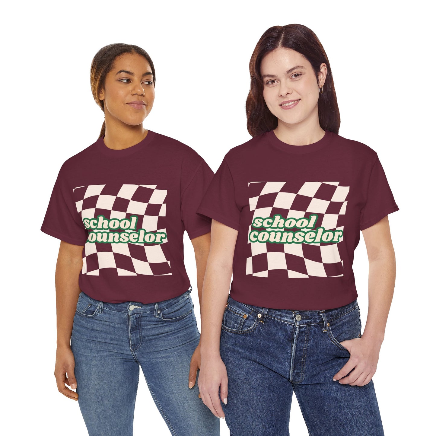 Retro Checkered School Counselor Unisex T‑Shirt